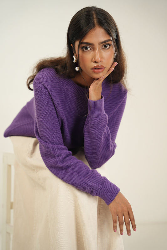 Picasso Waffled Crewneck Sweater