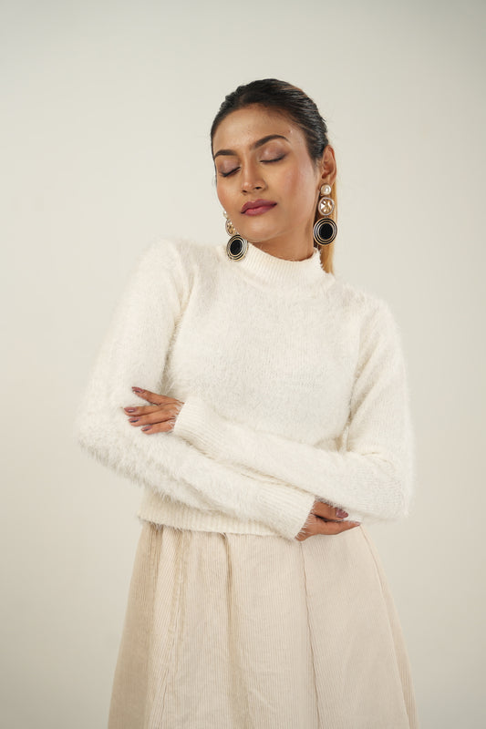 Fluffy Mock Neck Sweater