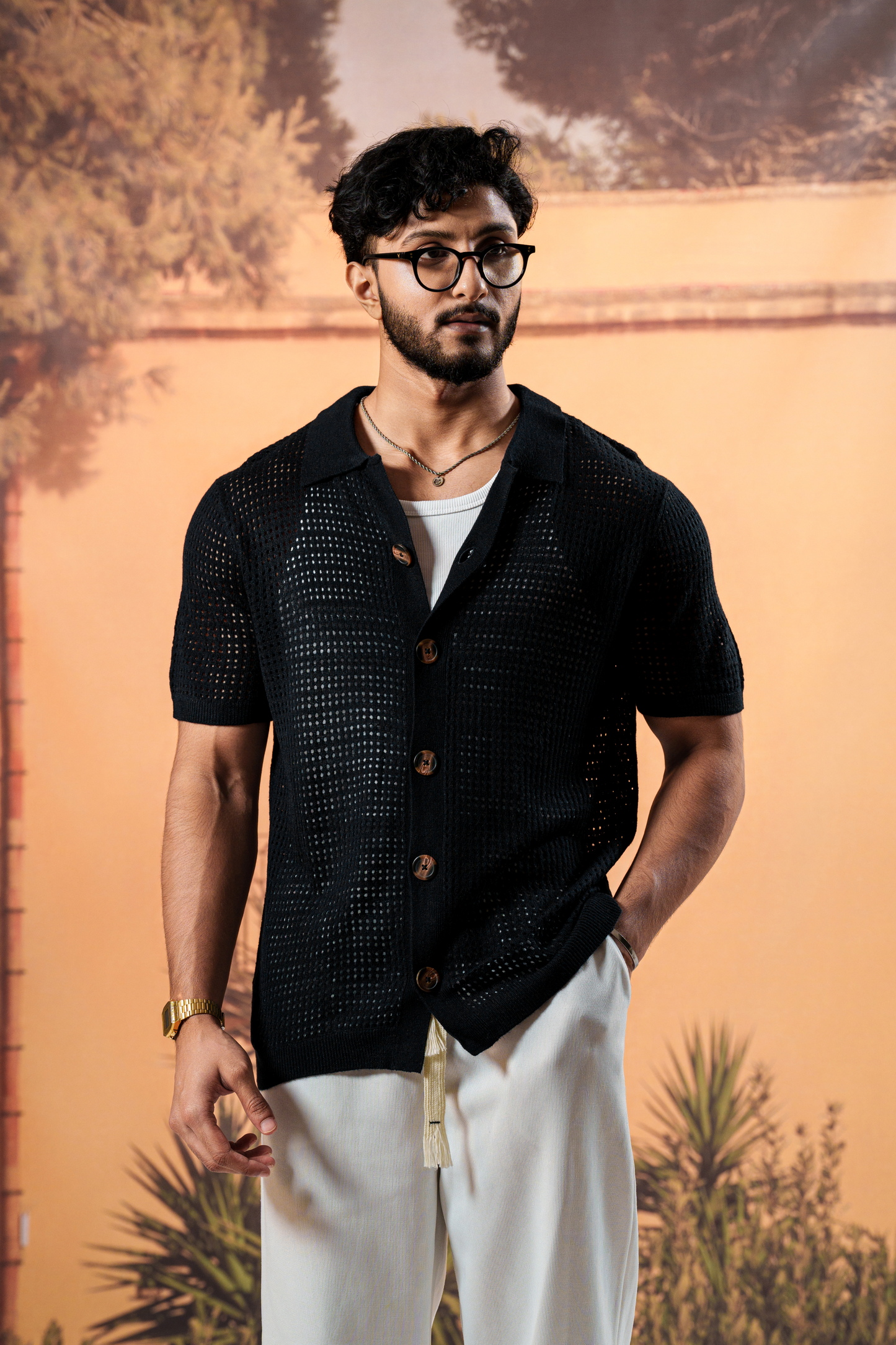 Amalfi Navy Resort Knit Shirt