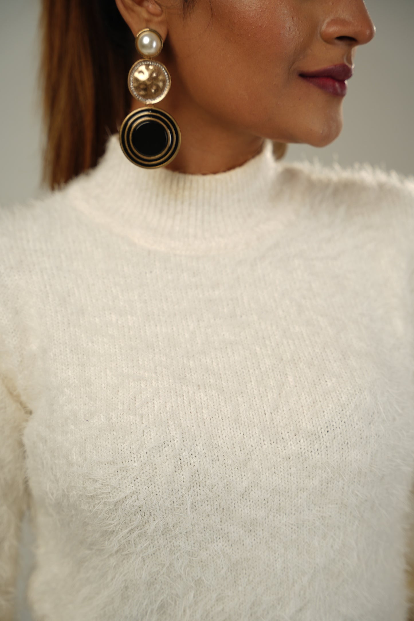 Fluffy Mock Neck Sweater