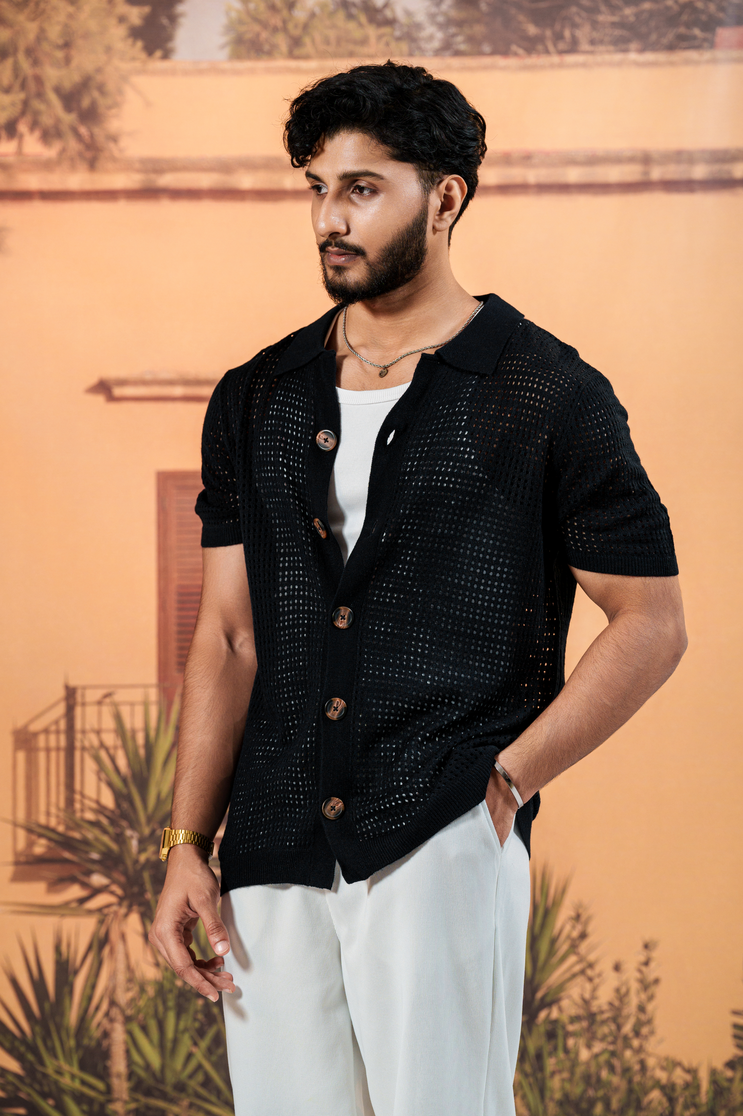 Amalfi Navy Resort Knit Shirt