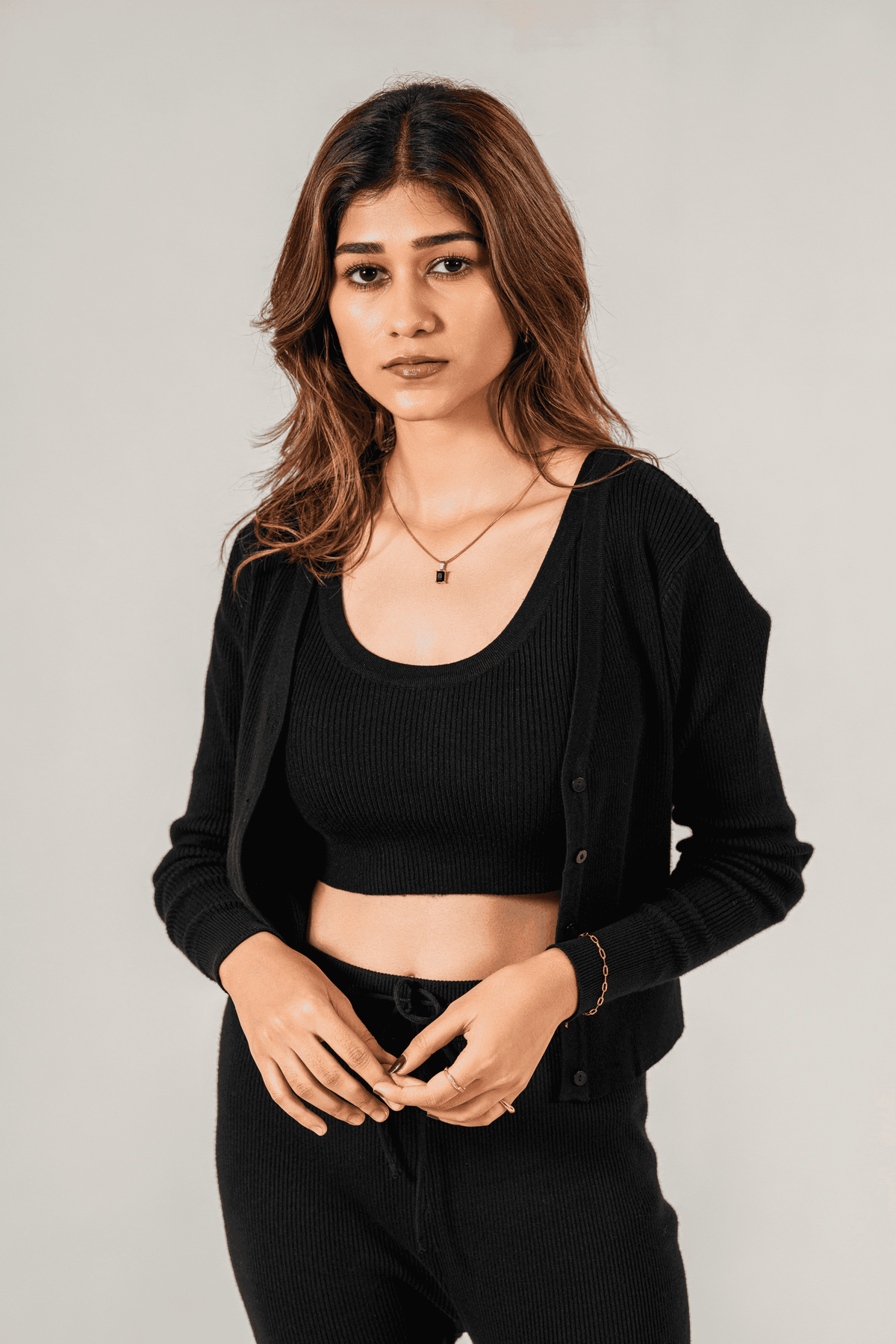 Jet Black 3-Piece Co-ord Set