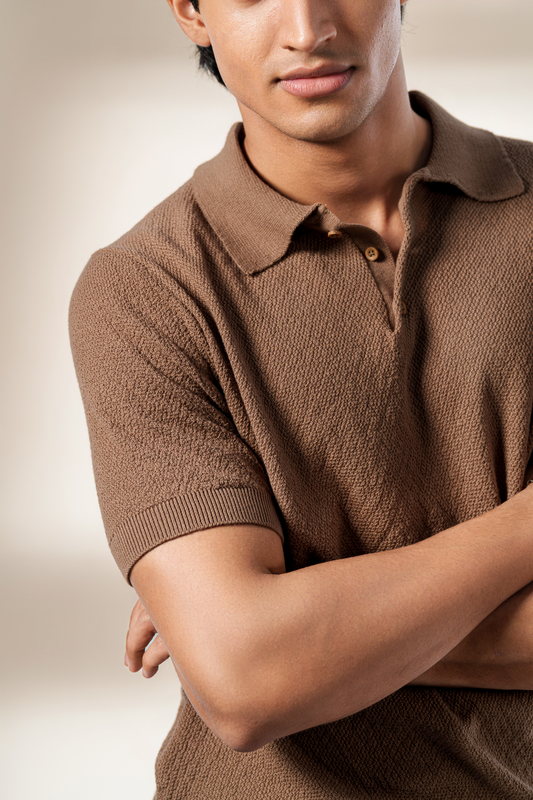 Florence Mocha Knit Polo