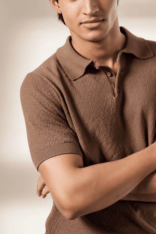 Florence Mocha Knit Polo