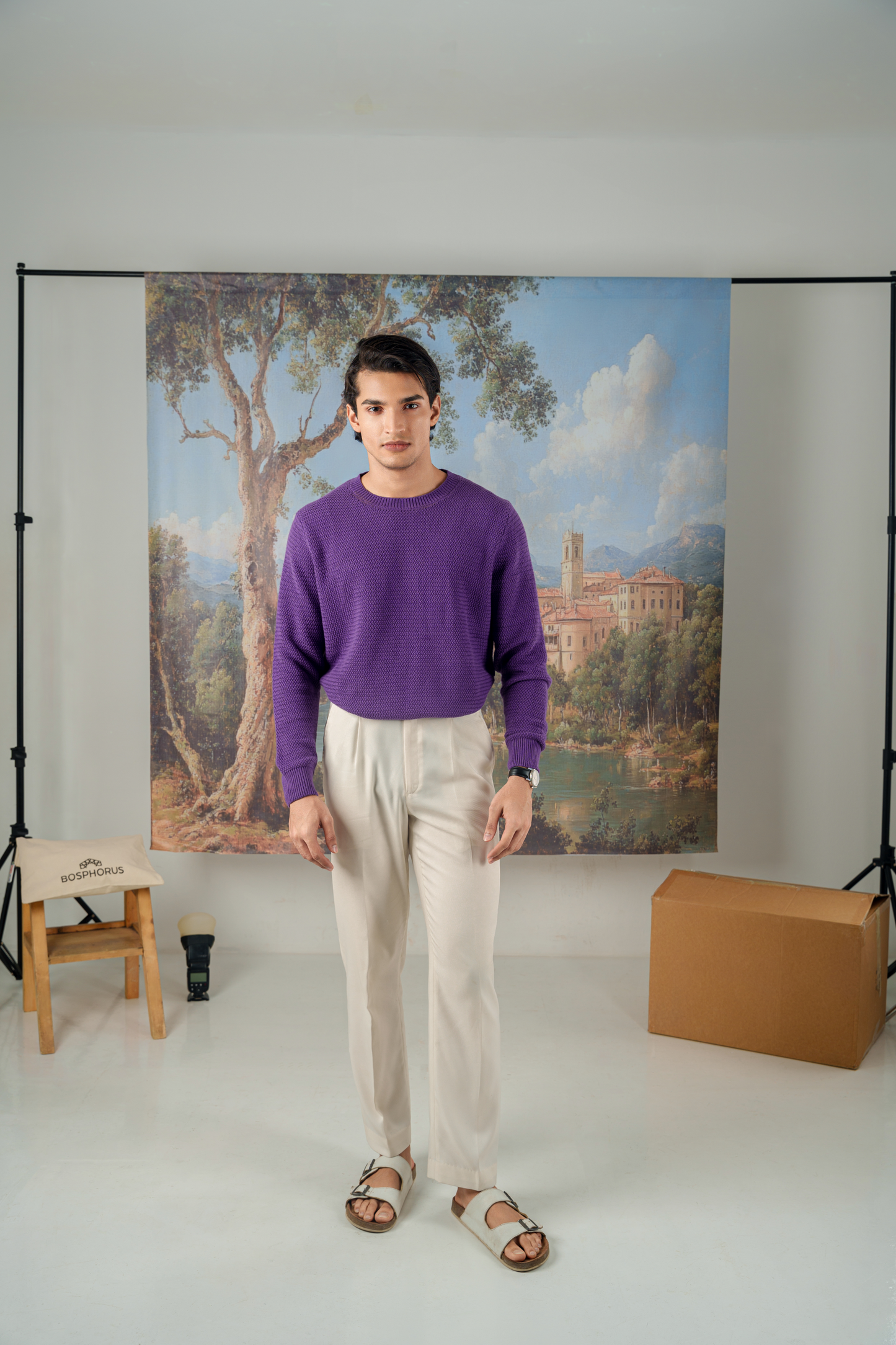 Picasso Waffled Crewneck Sweater