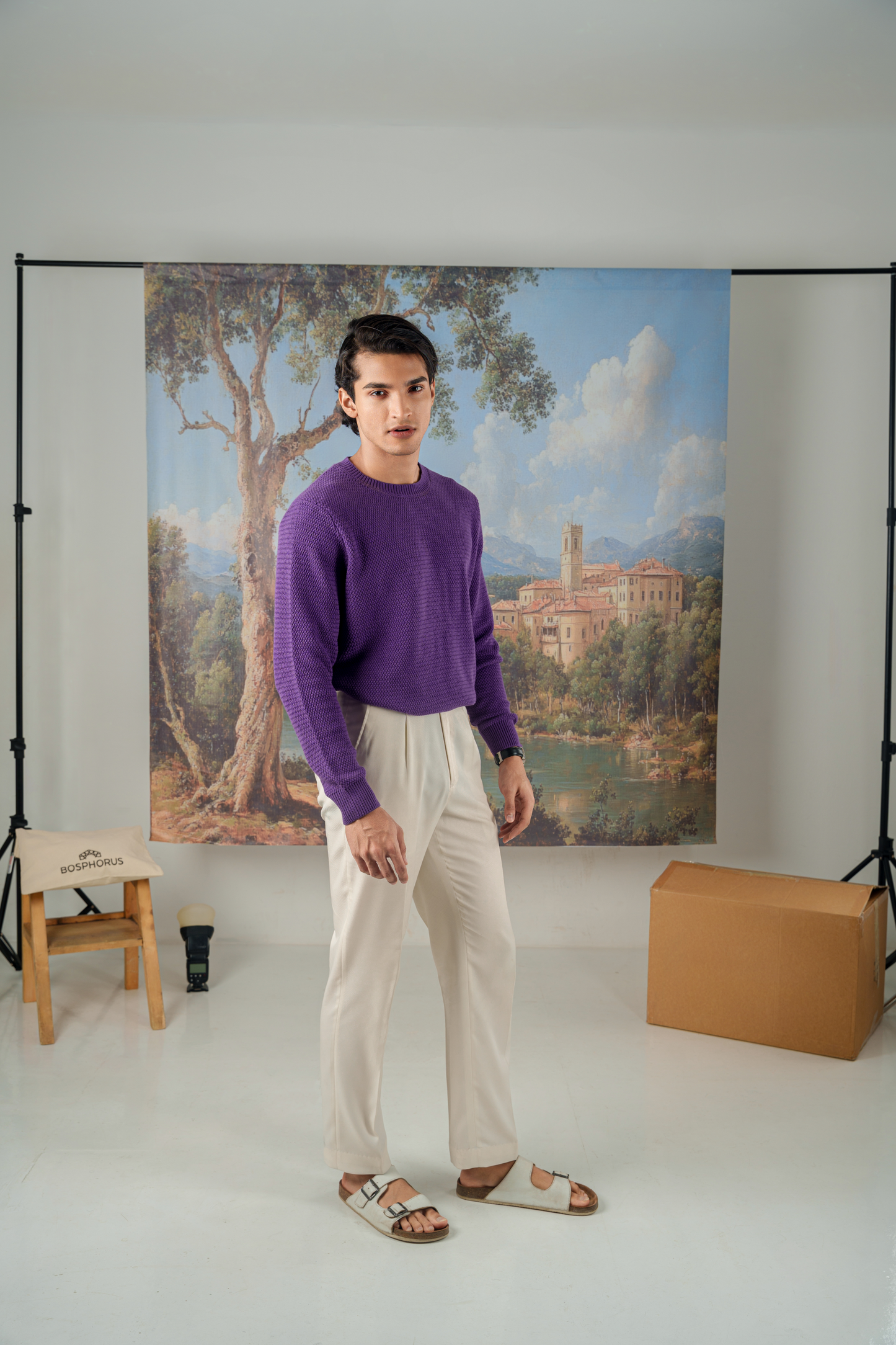 Picasso Waffled Crewneck Sweater