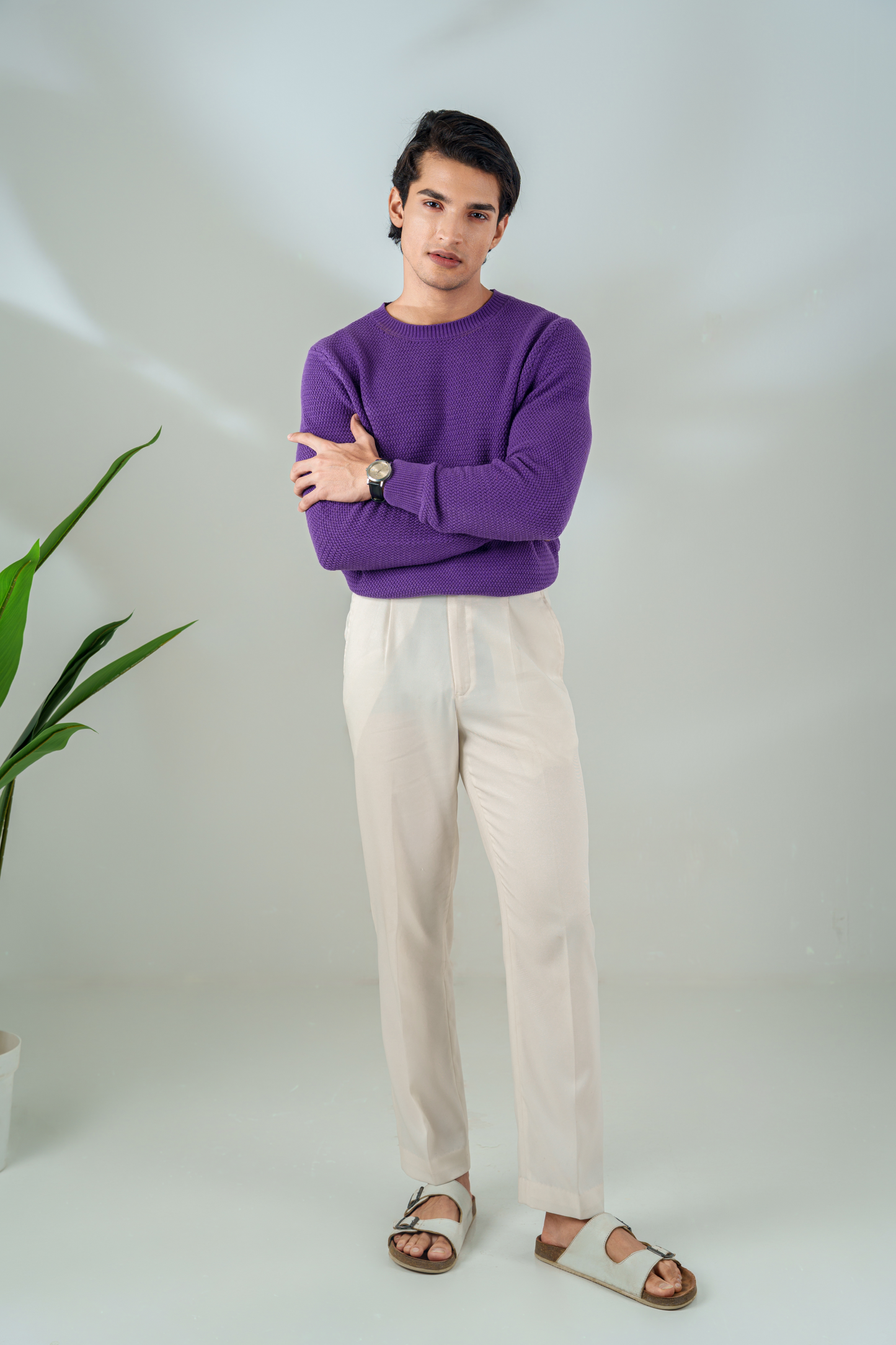 Picasso Waffled Crewneck Sweater