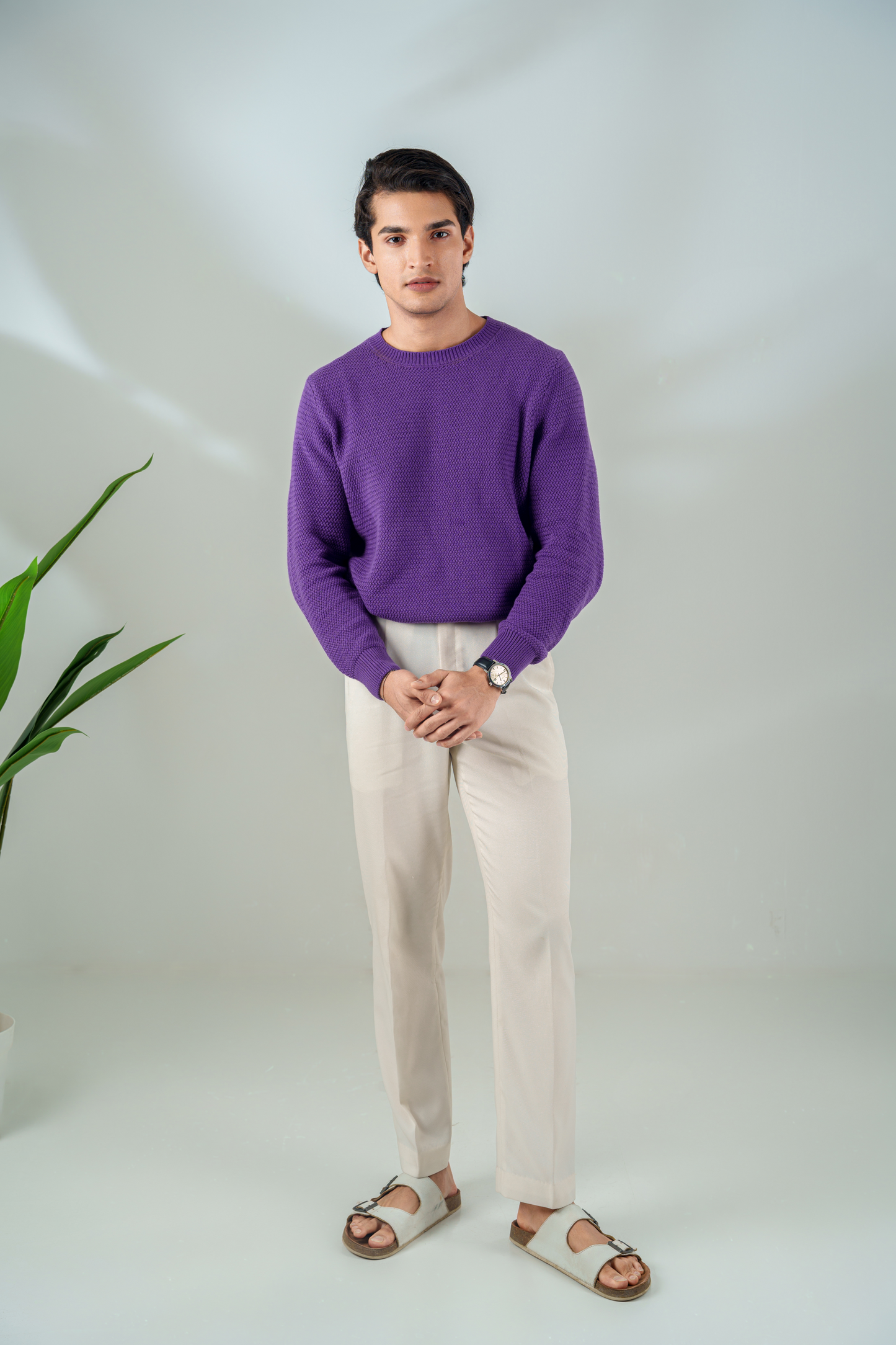 Picasso Waffled Crewneck Sweater