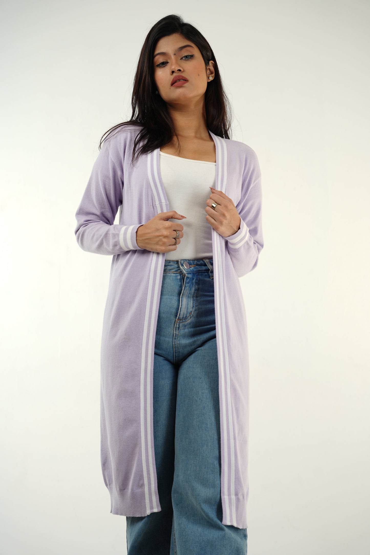 Lilac Long Cardigan
