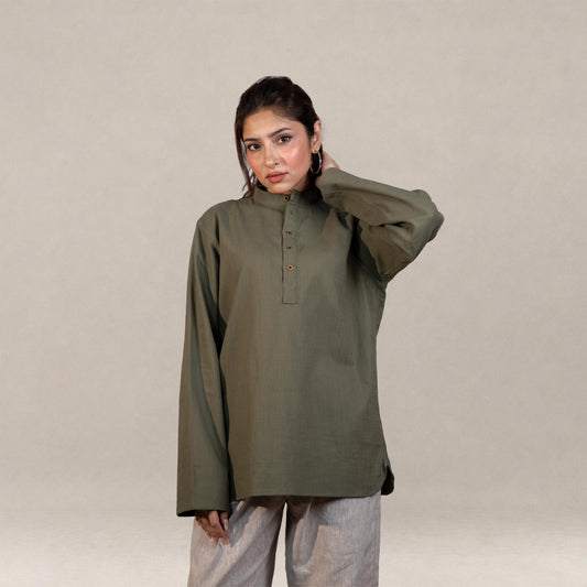 Naeel Contemporary Kurta In Olive