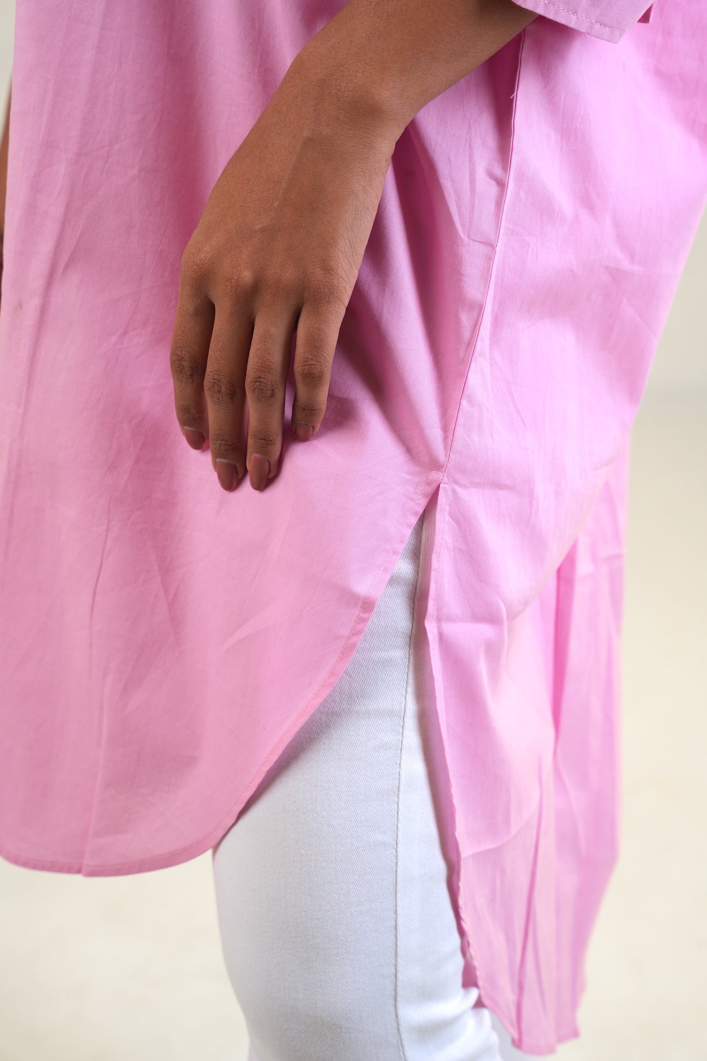 Light Pink Oversized Poplin Shirt