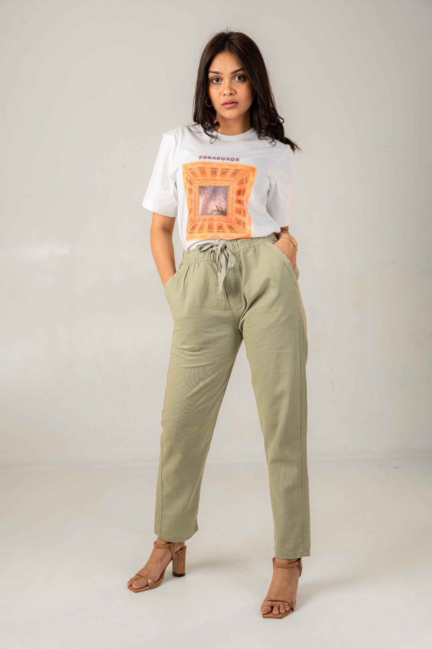 Unisex Pistachio Linen Effect Joggers