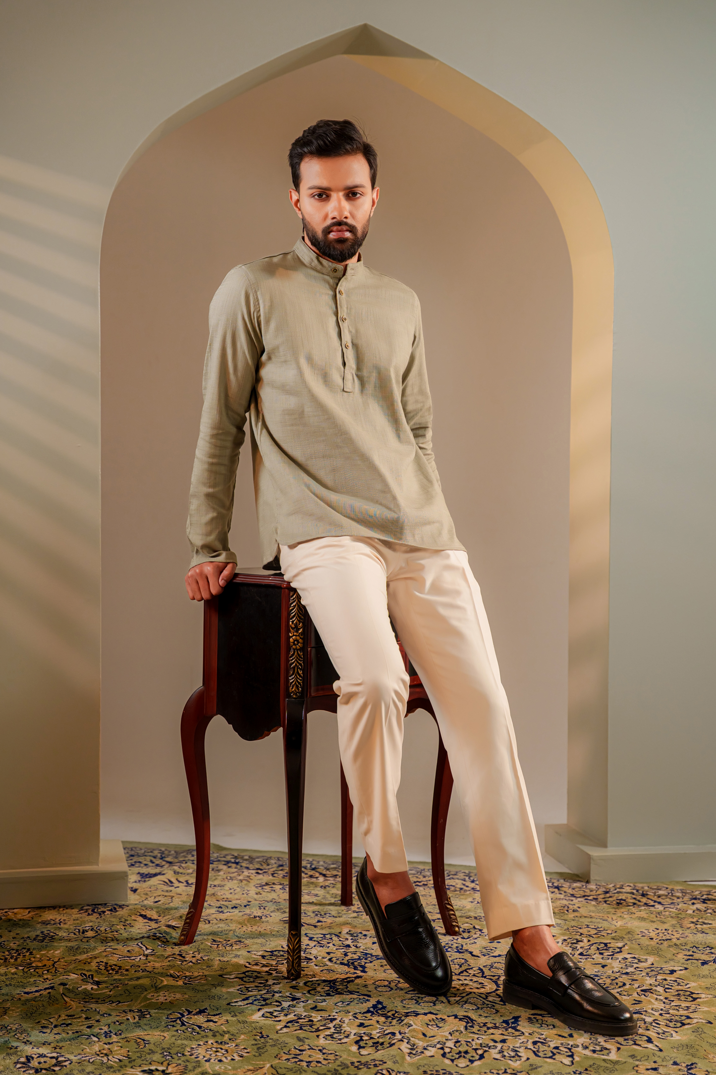 Naeel Short Kurta in Sage Green