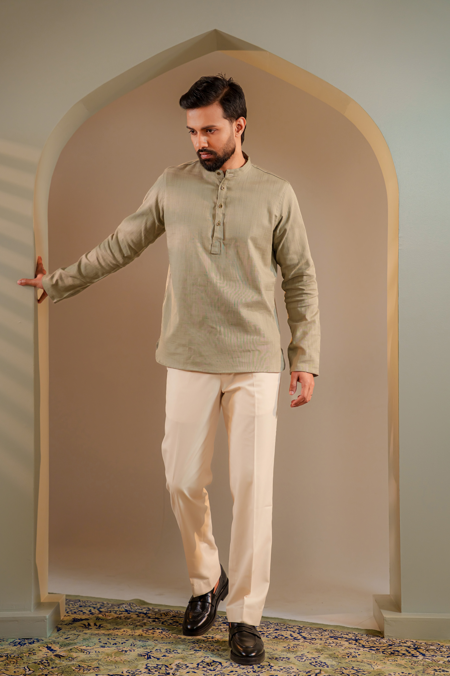 Naeel Short Kurta in Sage Green