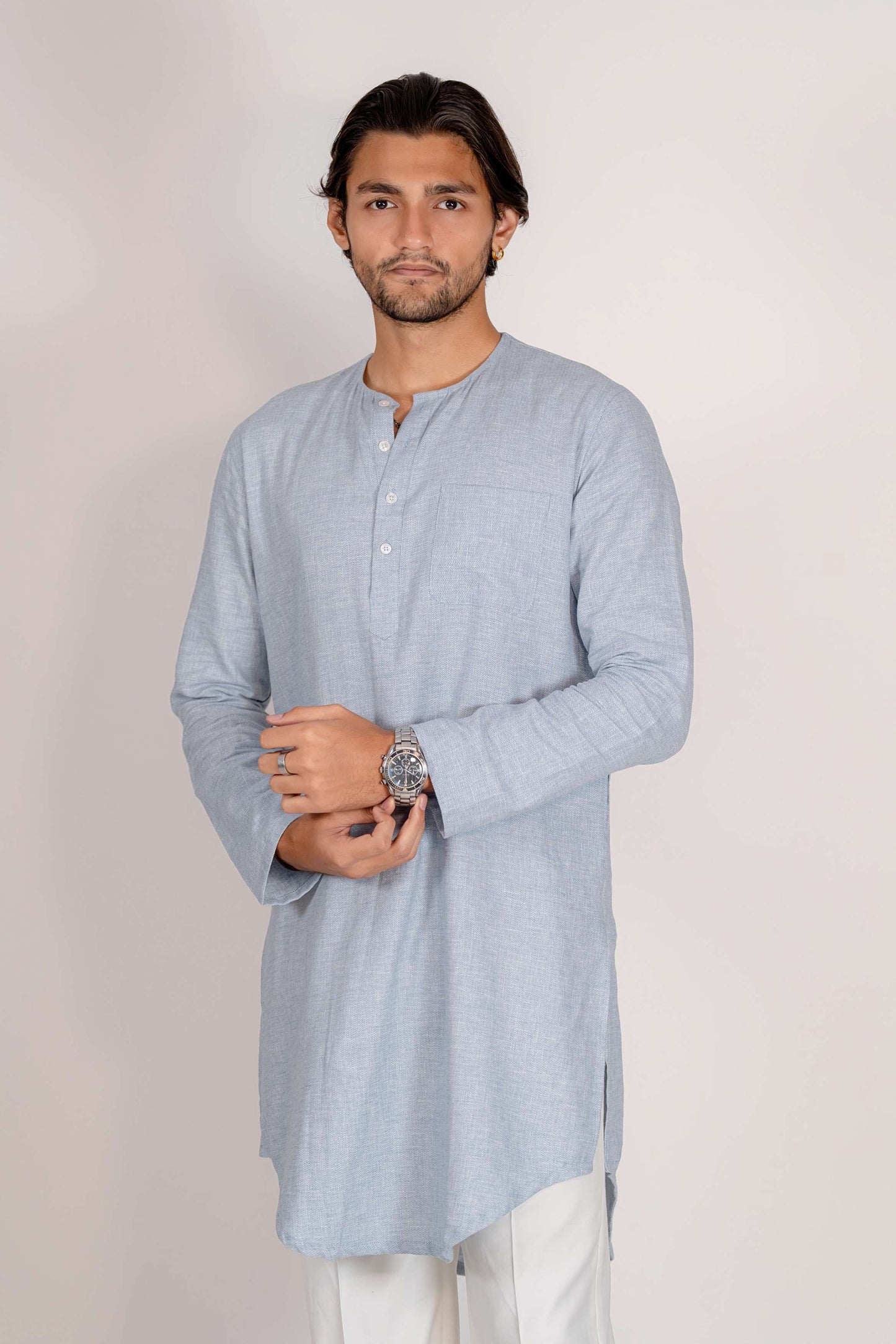 Zayyan Contemporary Kurta - Light Blue
