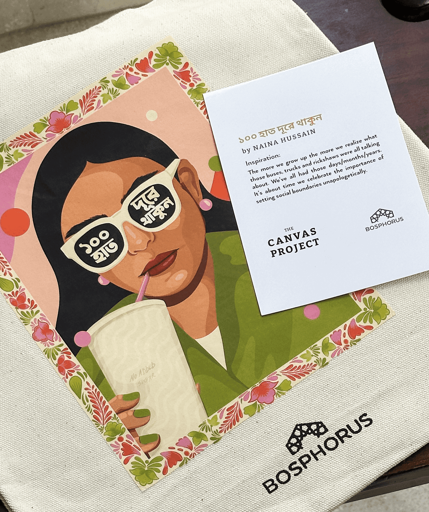 100 Haat Duure Thakun Print Small Tote Bag