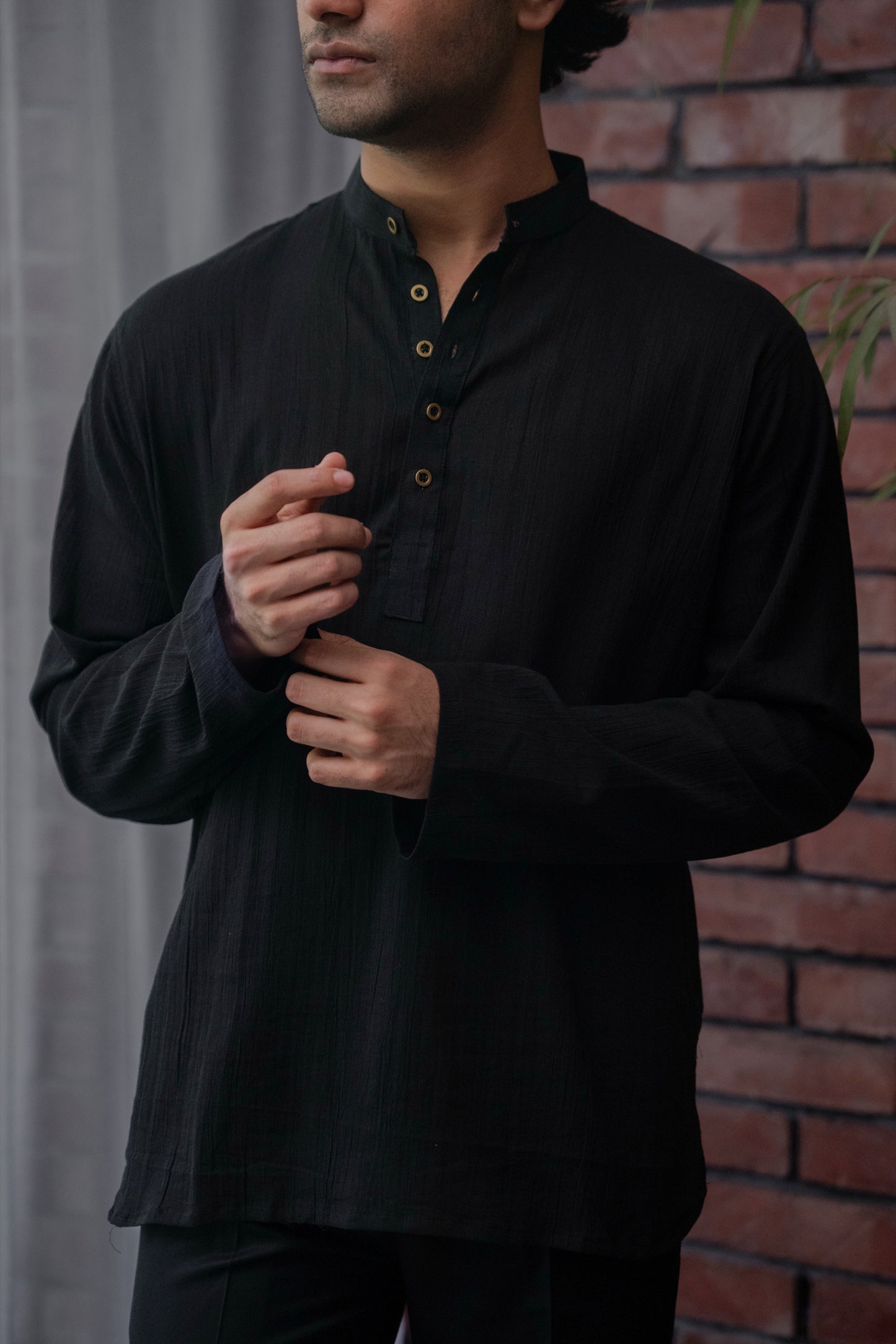 Naeel Contemporary Kurta In Black