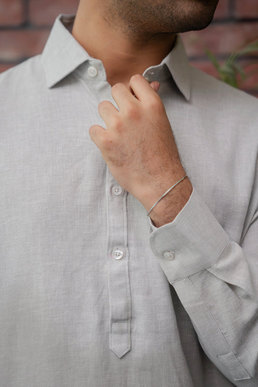 Aarib Structured Contemporary Kurta - Faded Green