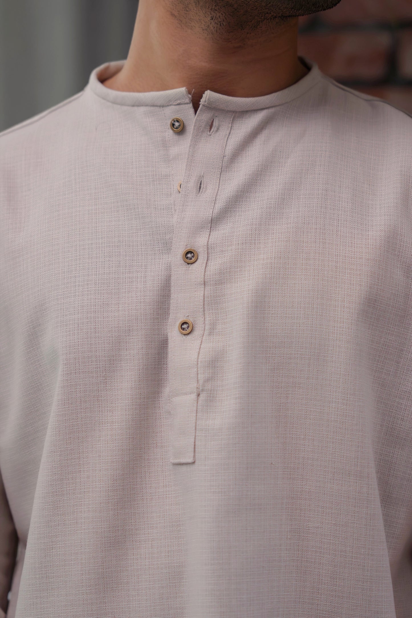 Shehzan Contemporary Panjabi In Oatmeal