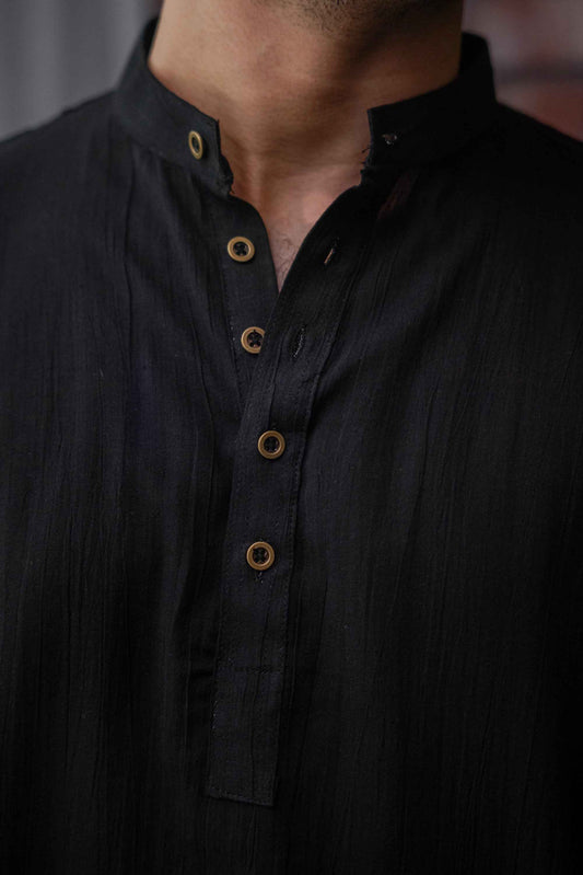 Naeel Contemporary Kurta In Black
