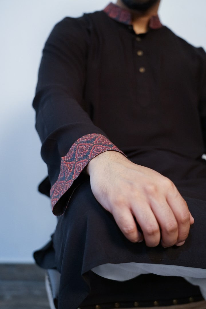 Obsidian Black Mughal Punjabi - Bosphorus Fashion Ltd.