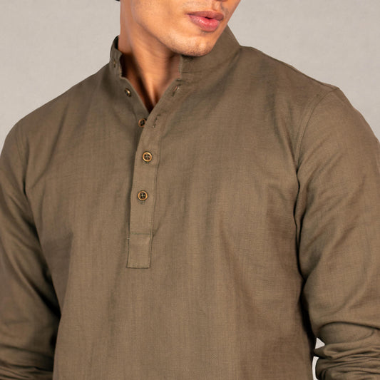 Naeel Contemporary Kurta In Olive