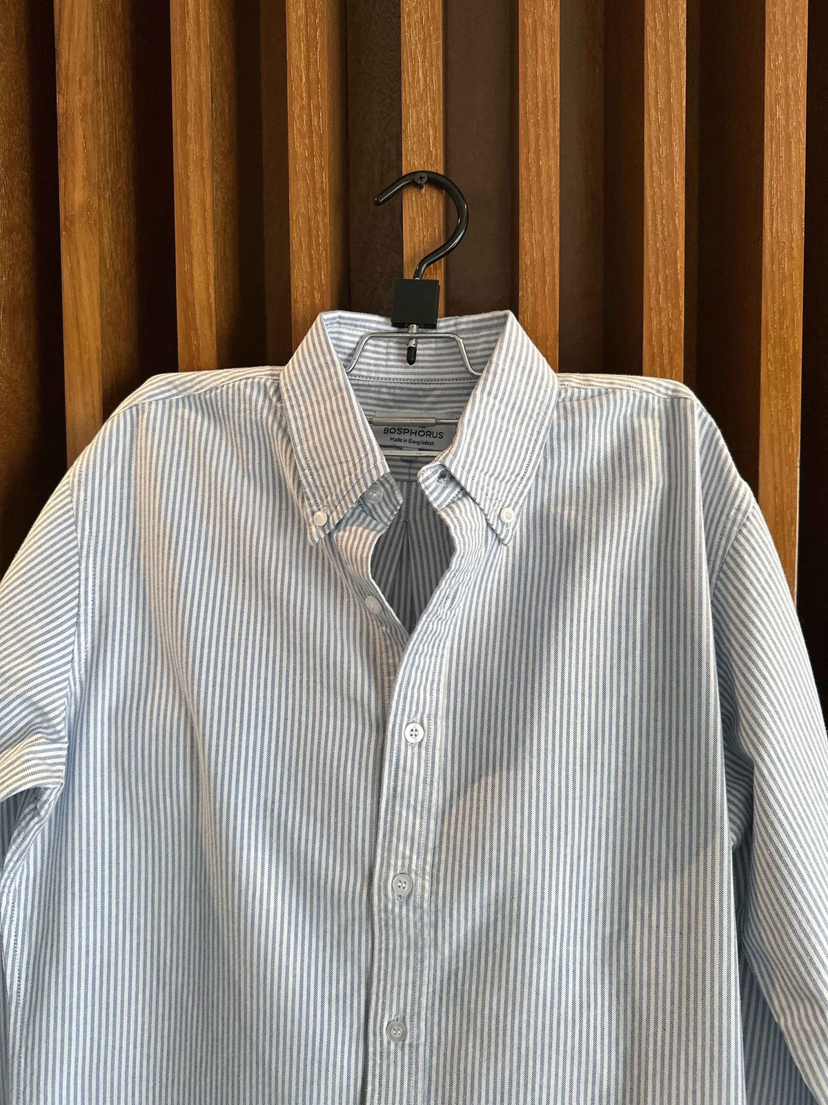 Sky Blue Striped Oxford Button Down Shirt