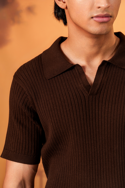 Napoli Brown Knit Polo