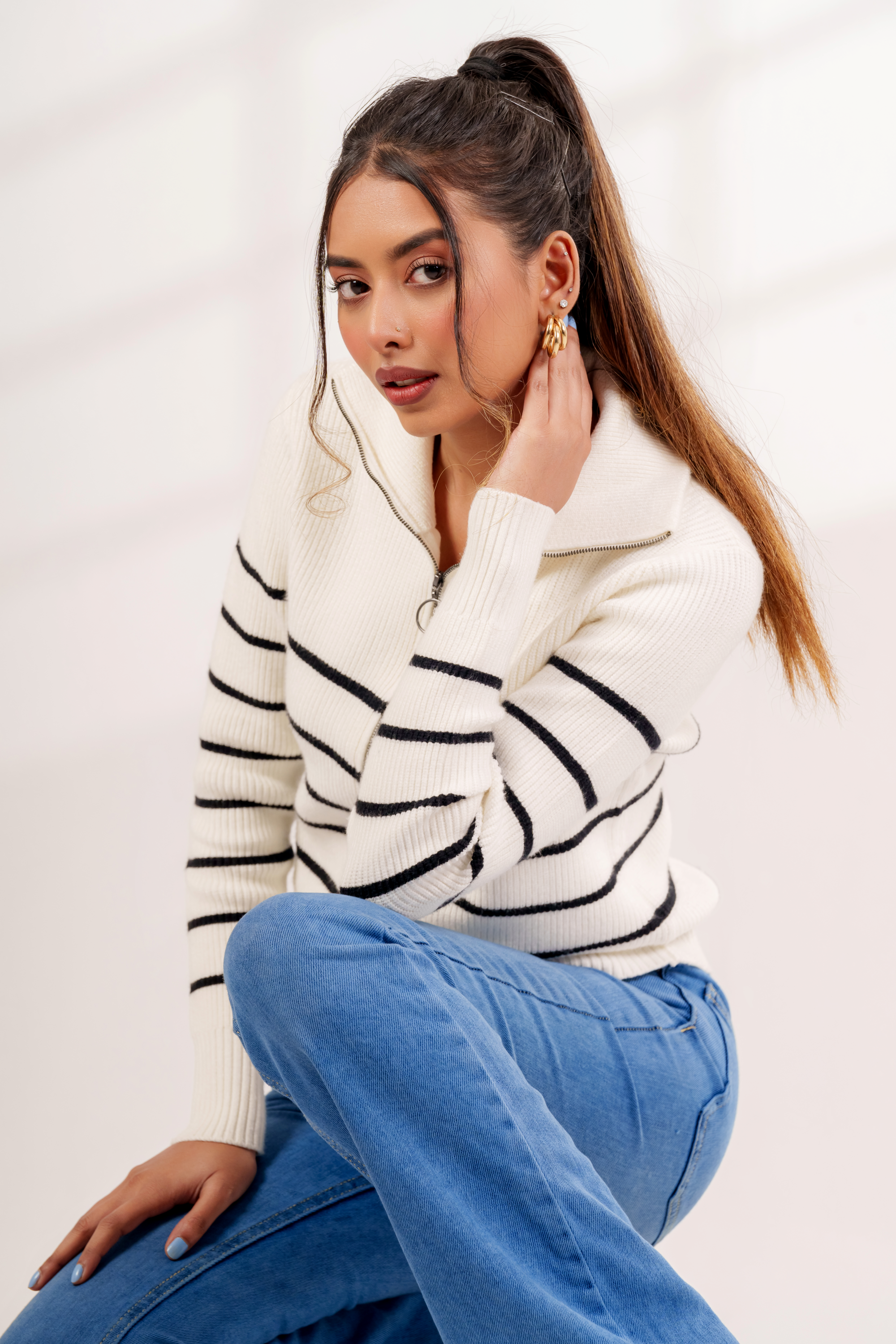 Marine Zip-Through Sweater