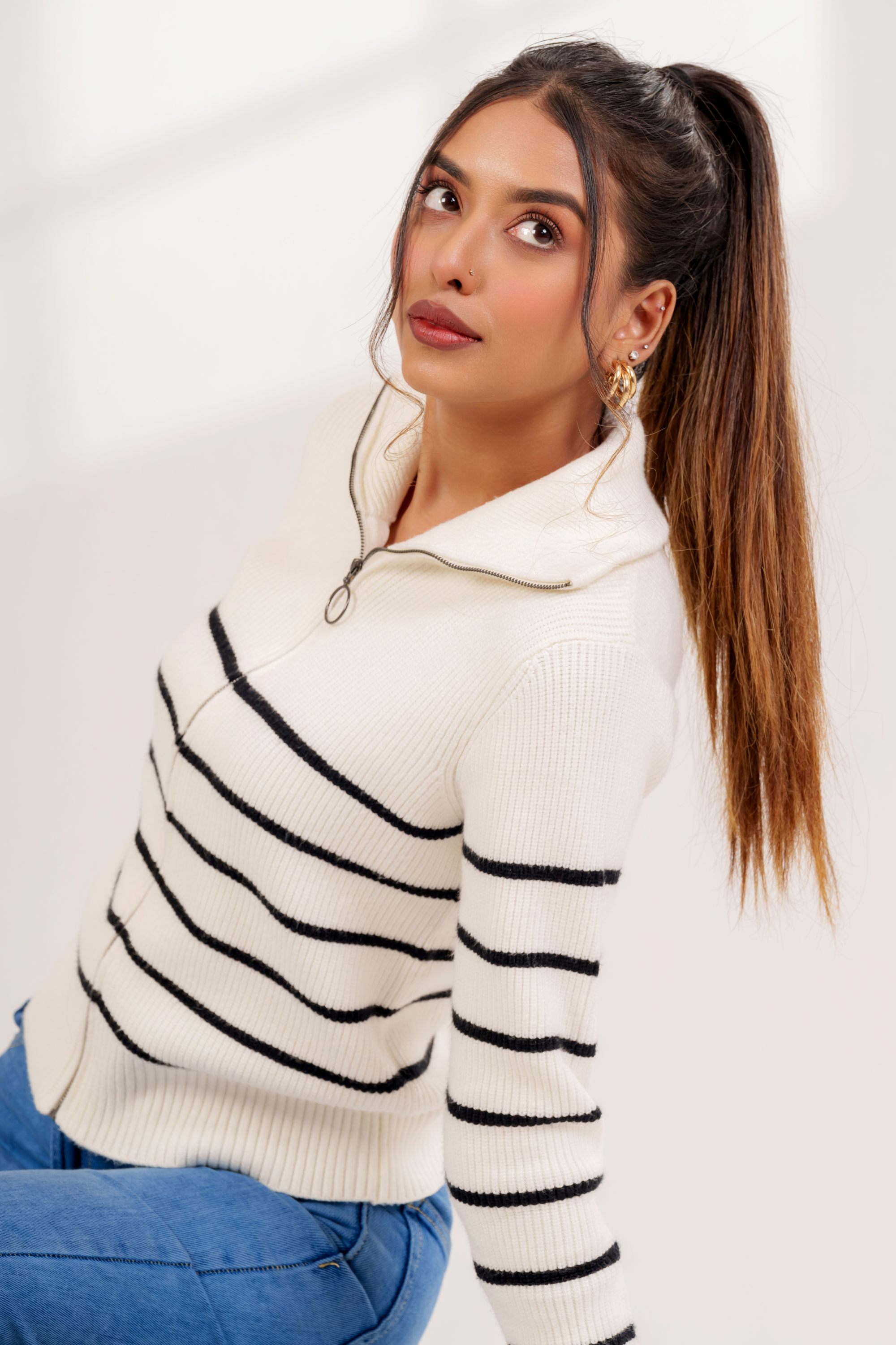 Marine Zip-Through Sweater