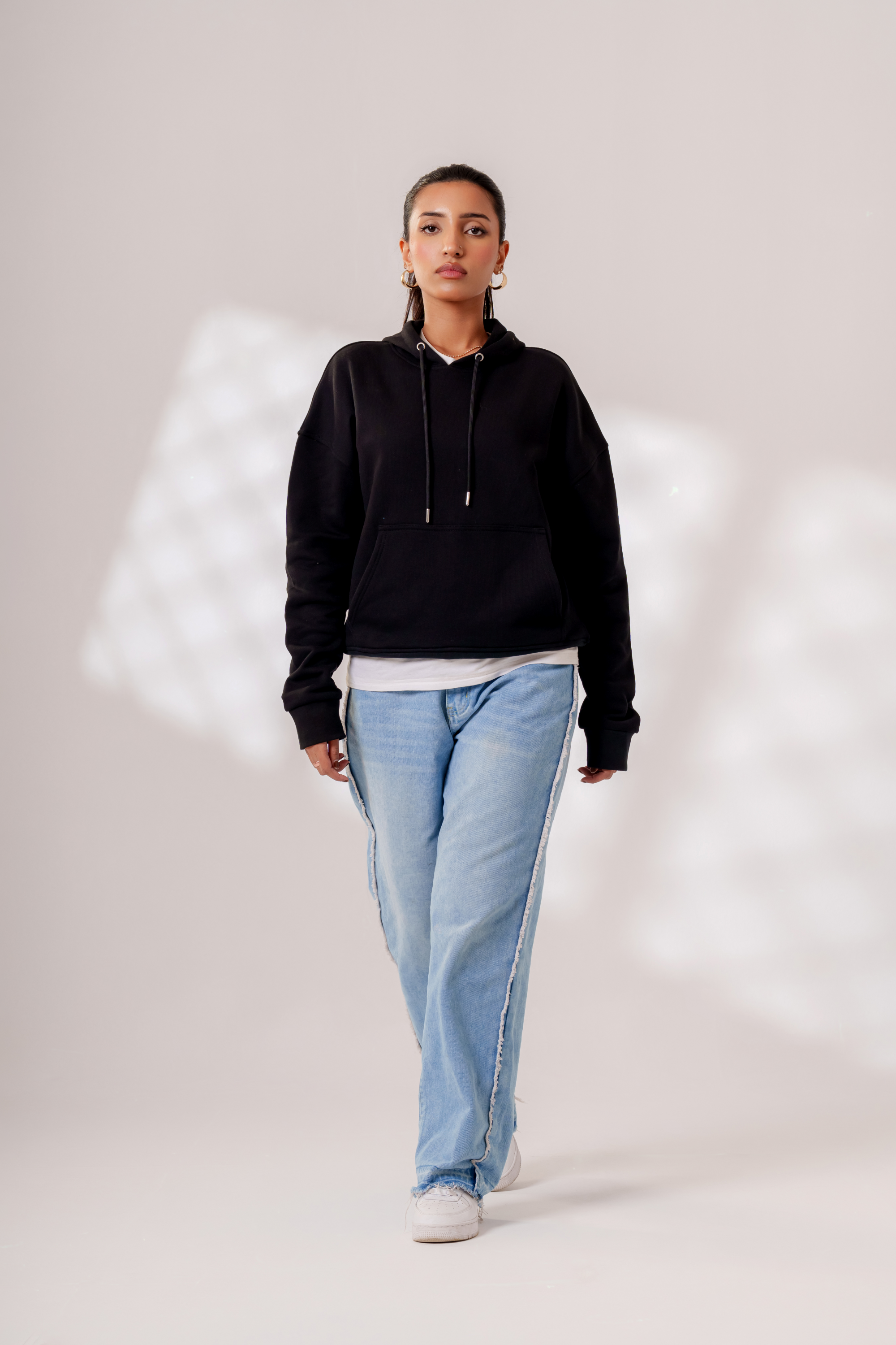 'Guilty Pleasure' Oversized Hoodie in Jet Black