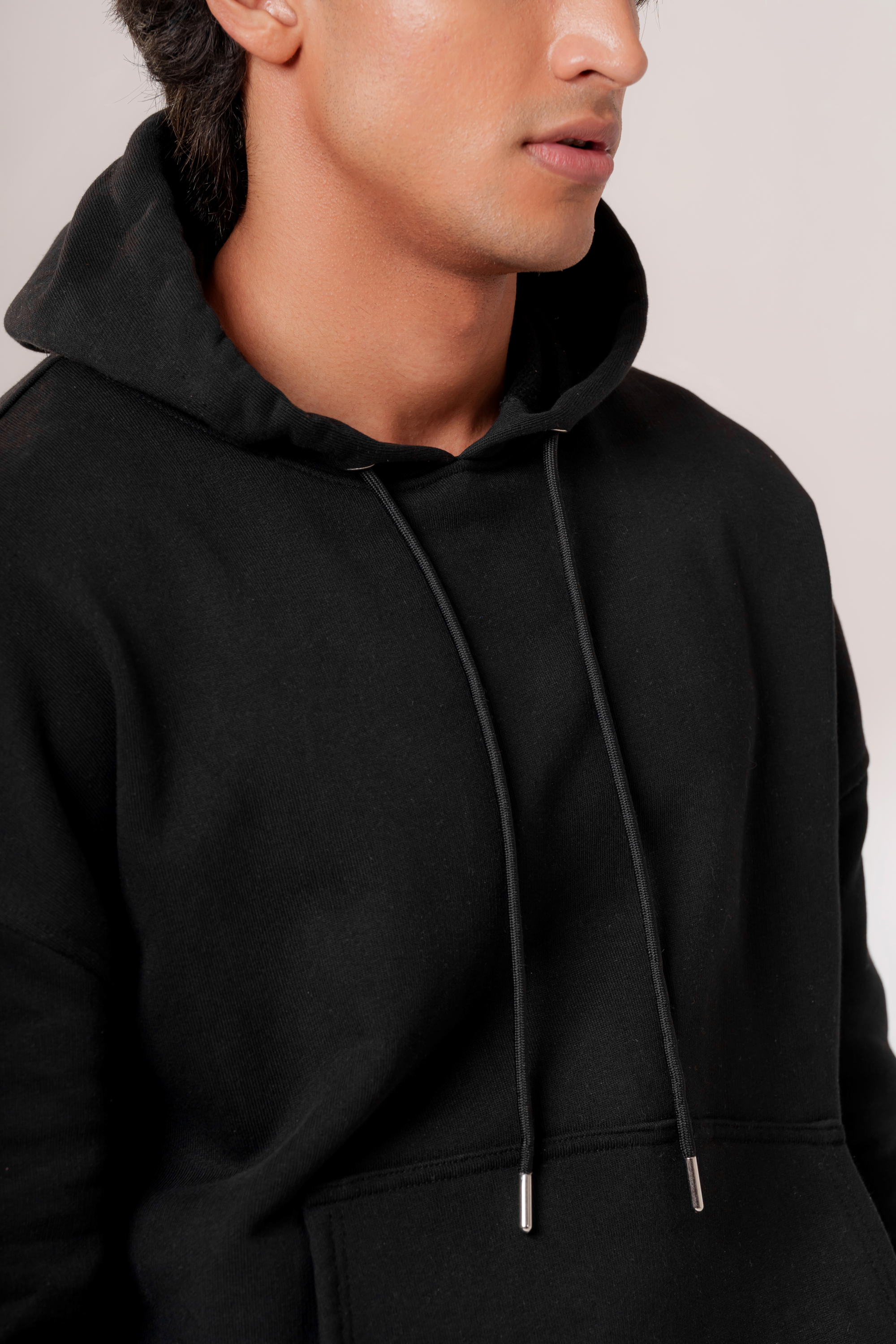 'Guilty Pleasure' Oversized Hoodie in Jet Black