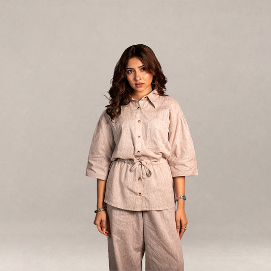 Monaco Draped Co-ord - Sahara Beige