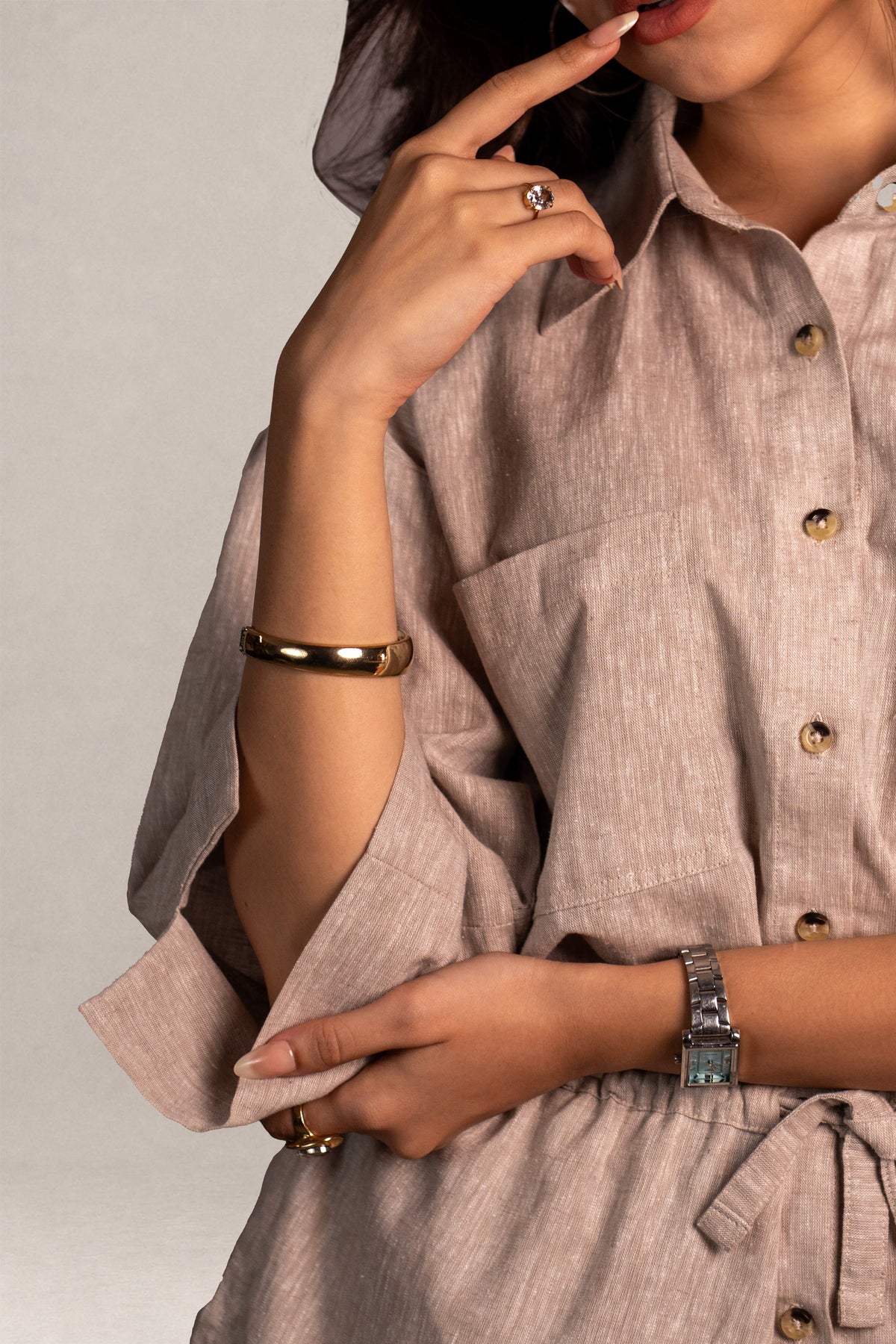 Monaco Draped Co-ord - Sahara Beige