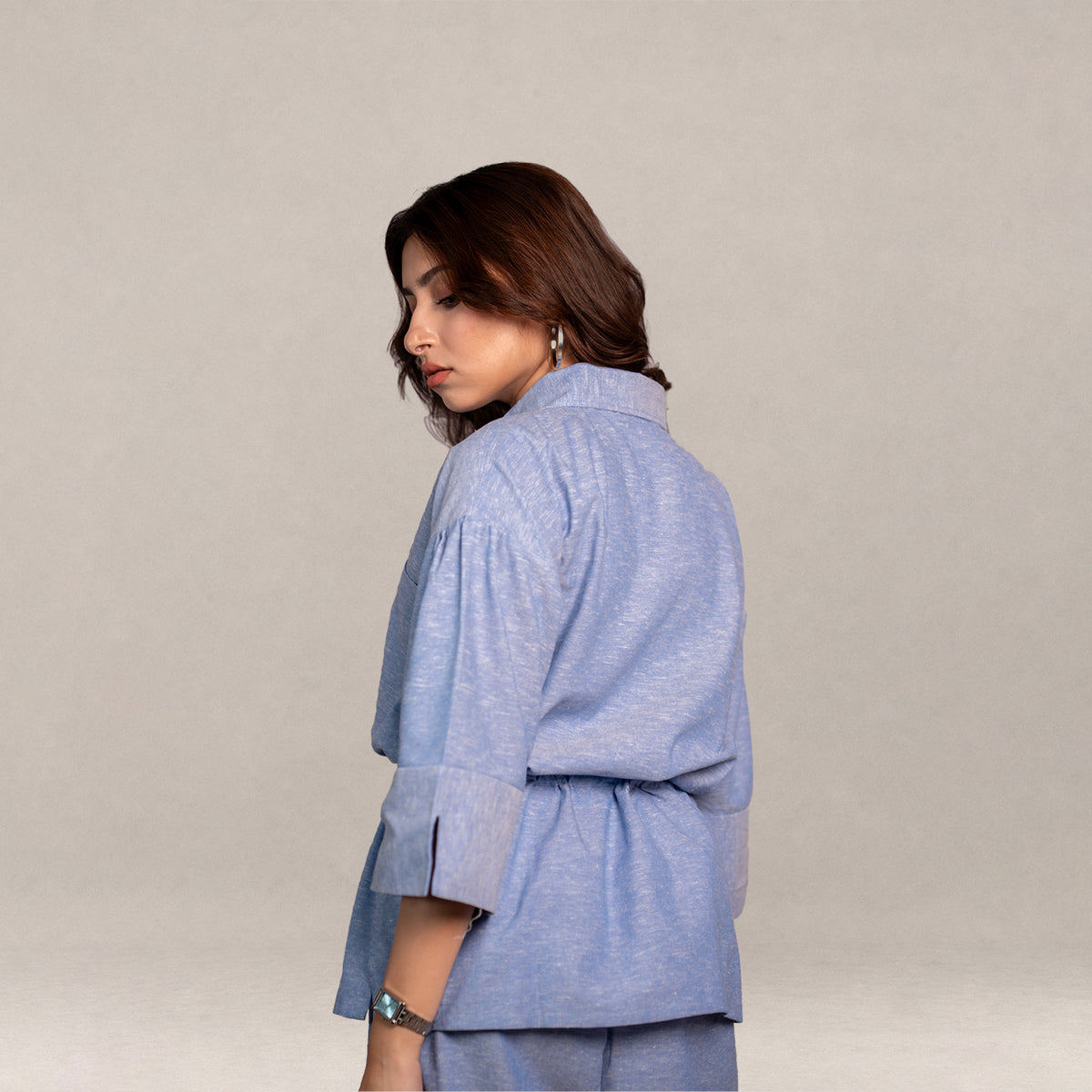 Monaco Draped Co-ord - Skyfall Blue