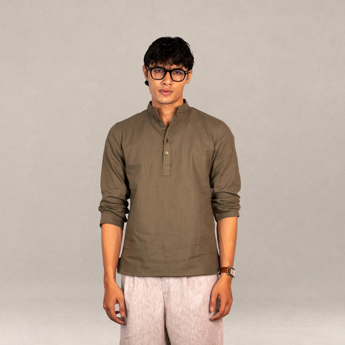 Naeel Contemporary Kurta In Olive
