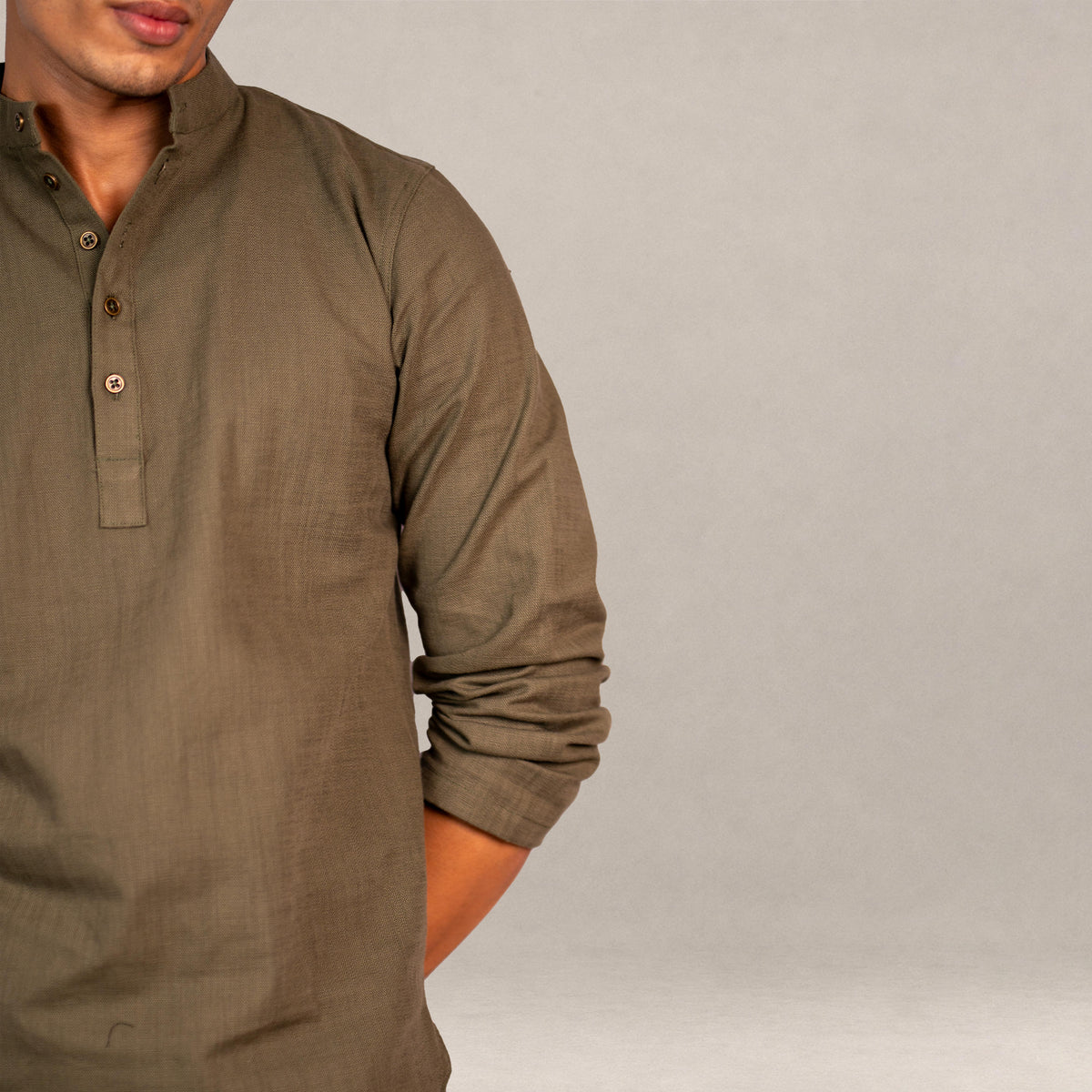 Naeel Contemporary Kurta In Olive