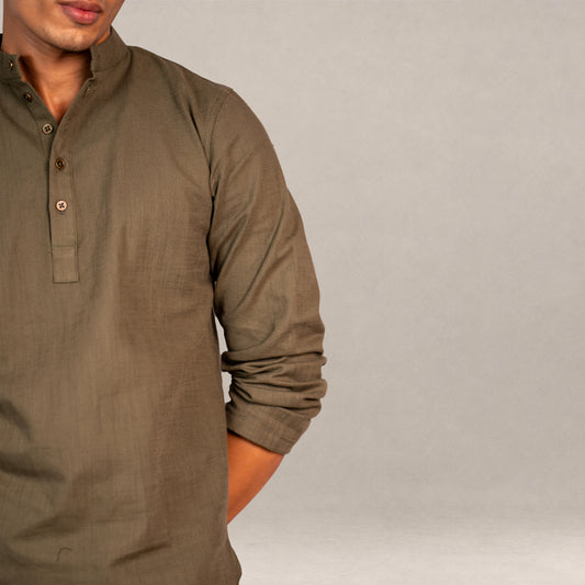 Naeel Contemporary Kurta In Olive