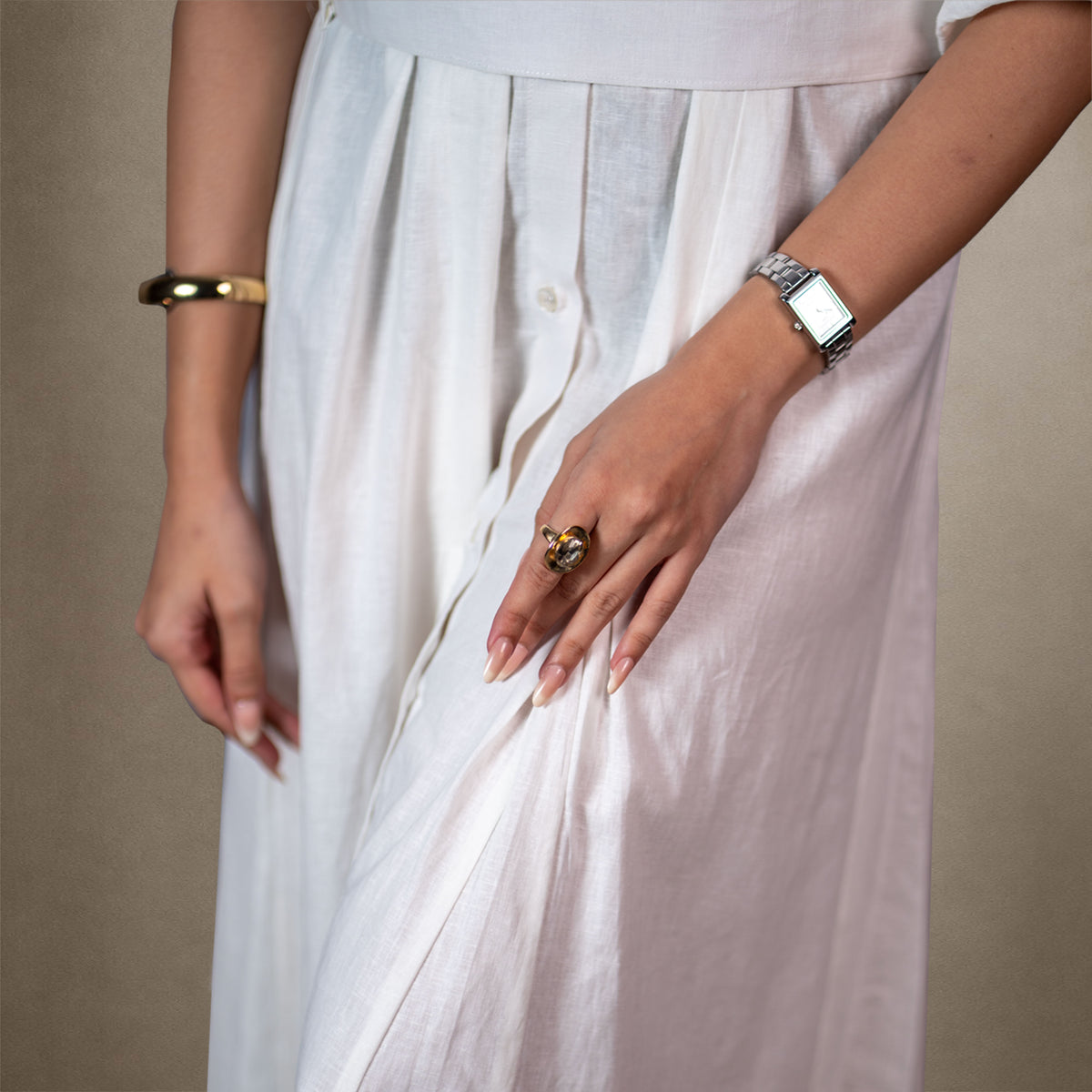 Capri Midi Shirt Dress - Santorini White