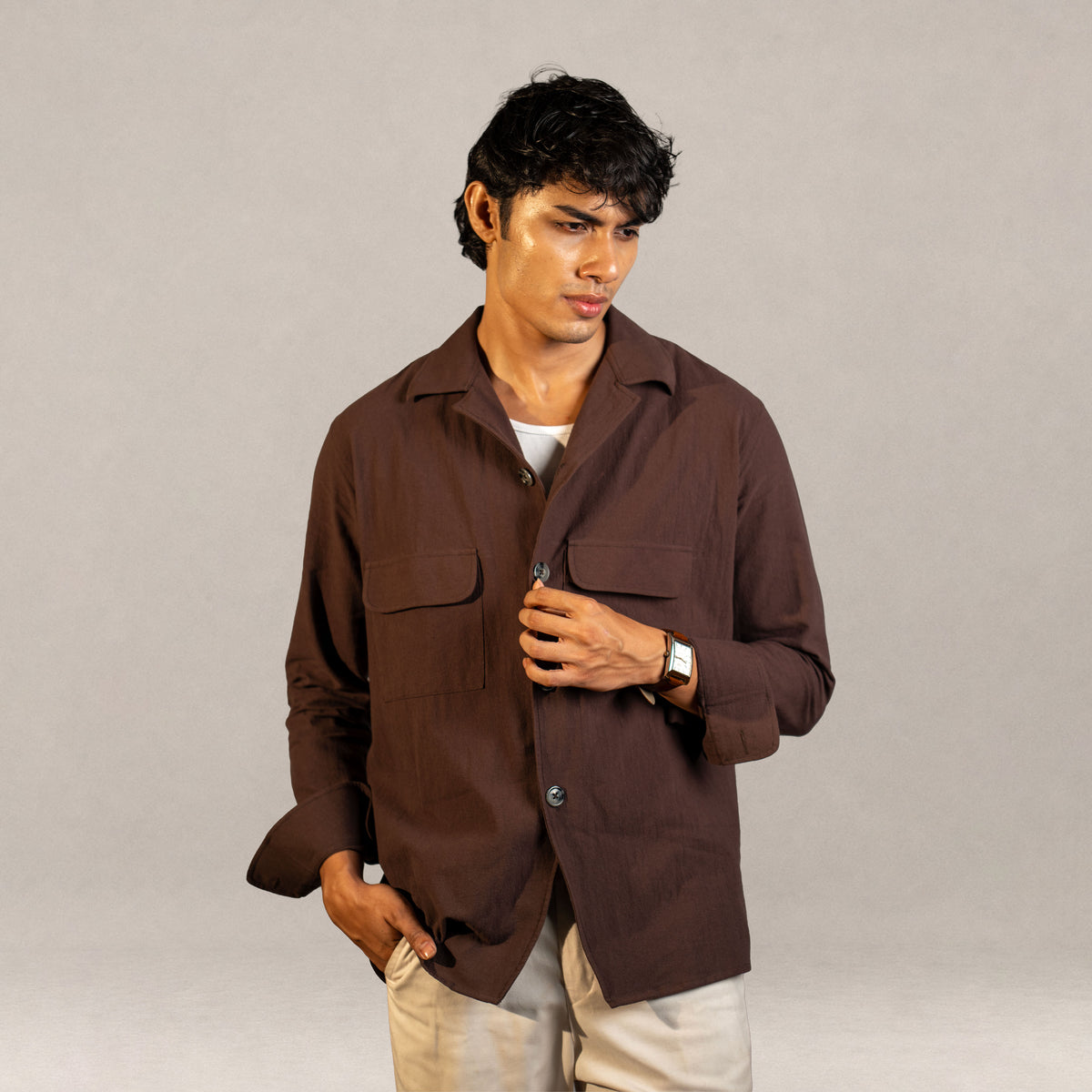 Serengeti Safari Overshirt - Mocha Brown