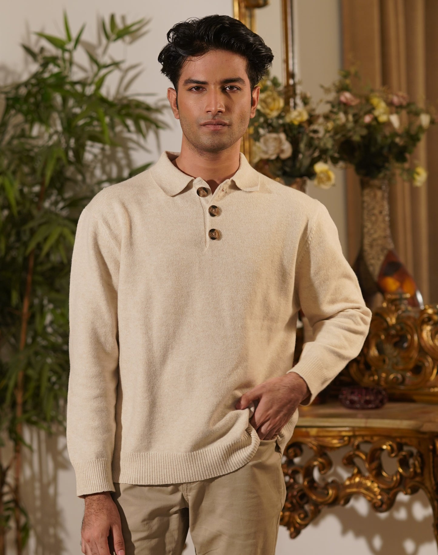 Jacob Textured Sand Polo