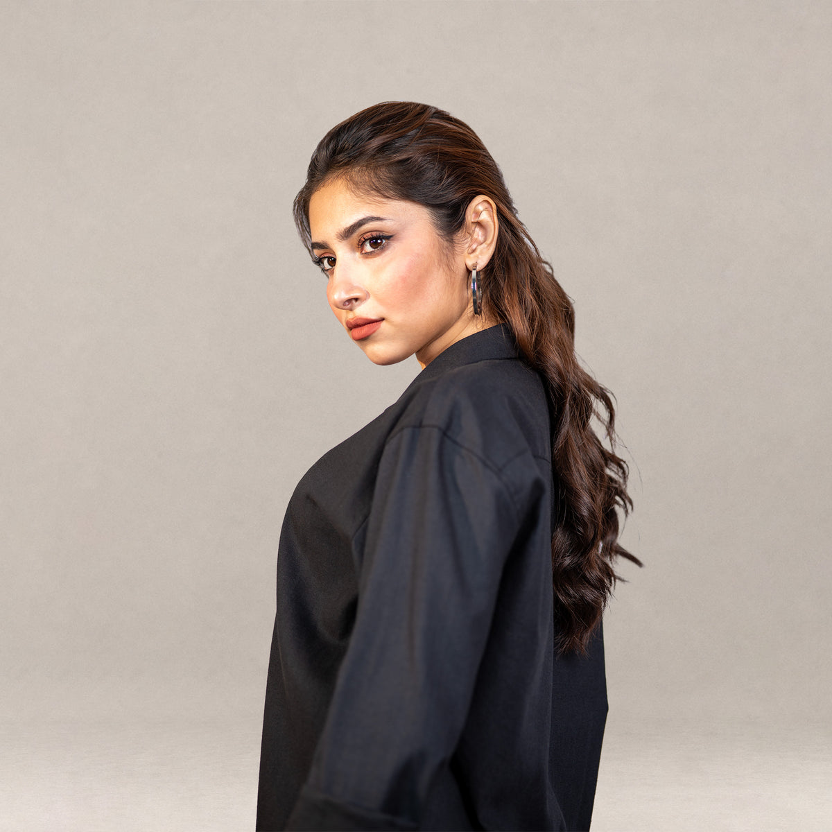 Verona Cuban Collar Linen Shirt – Jet Black