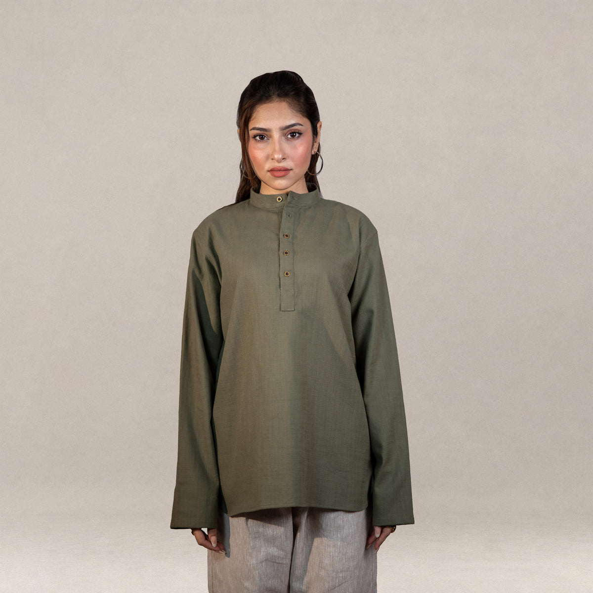 Naeel Contemporary Kurta In Olive