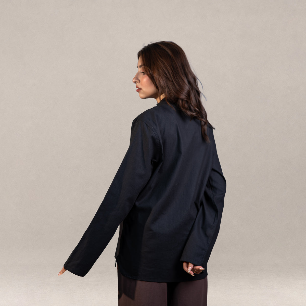 Sorrento Popover Henley Shirt – Jet Black