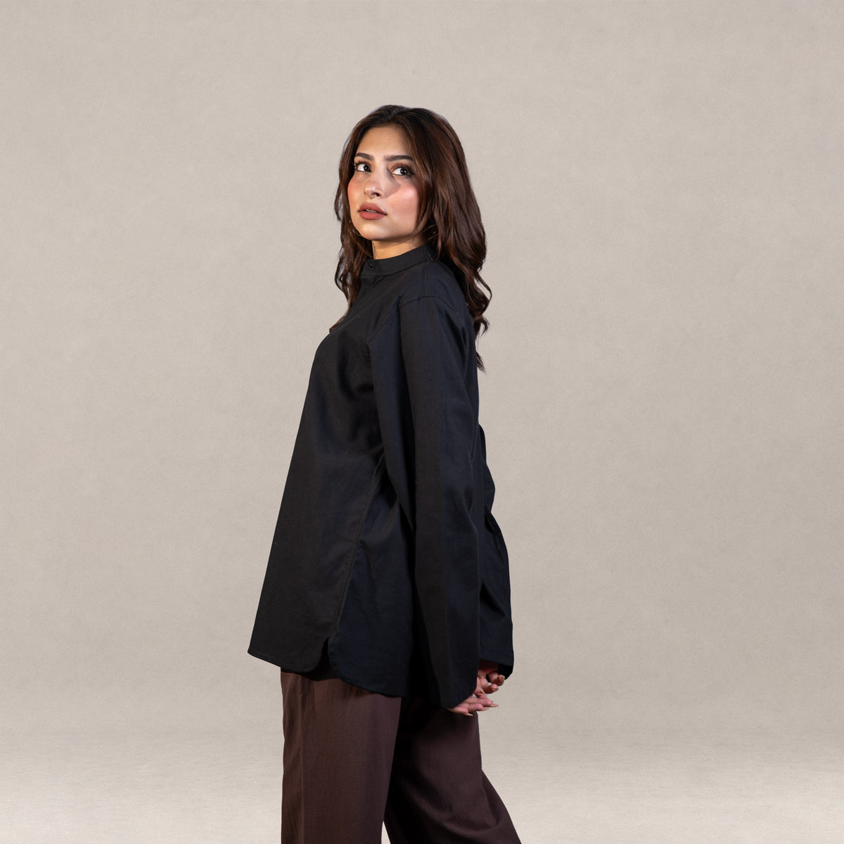 Sorrento Popover Henley Shirt – Jet Black