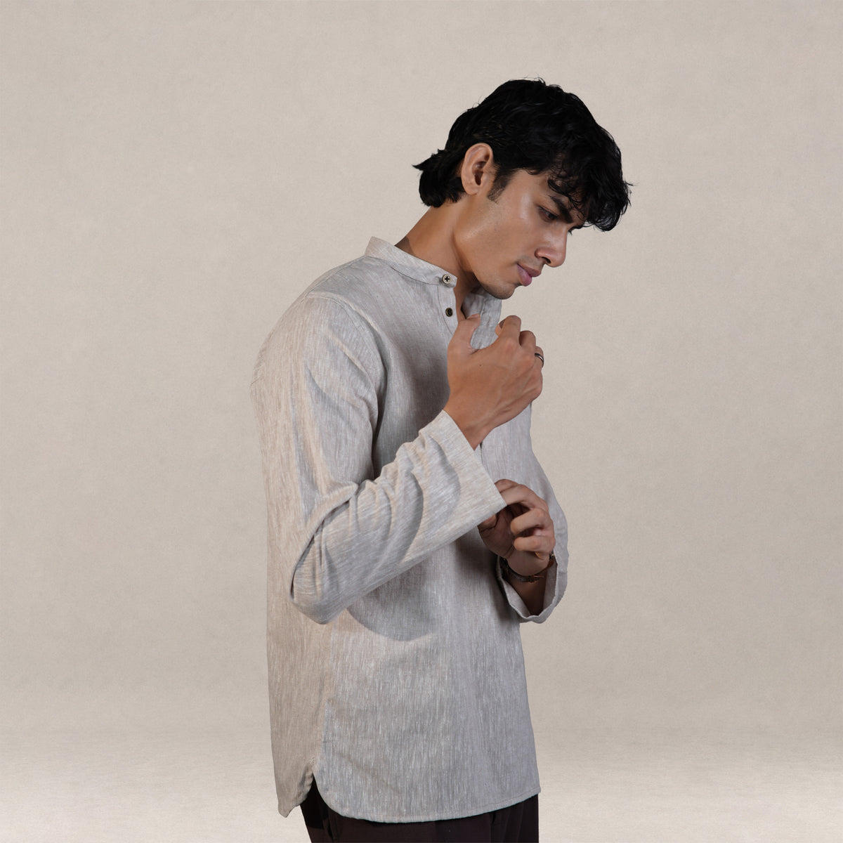 Sorrento Popover Henley Shirt - Sand