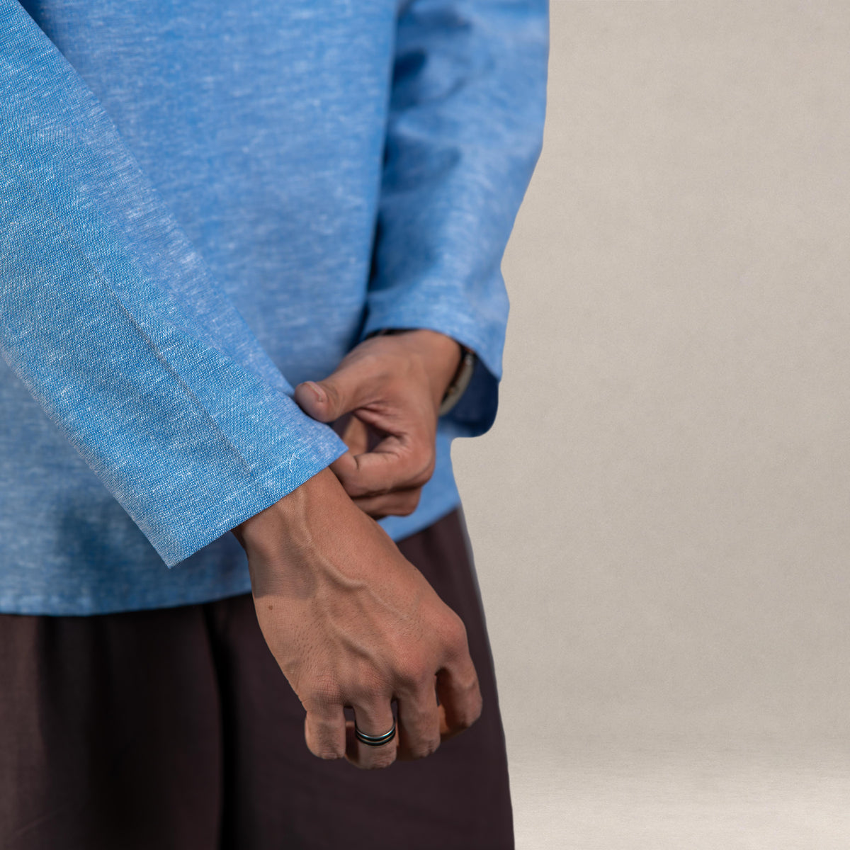 Sorrento Popover Henley Shirt -  Skyfall Blue