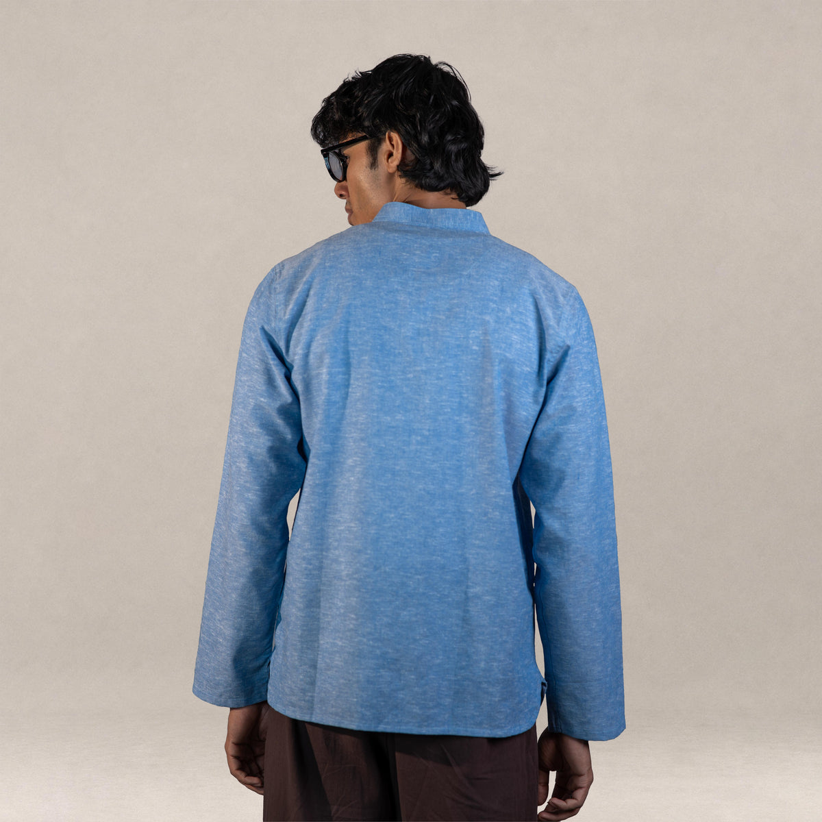 Sorrento Popover Henley Shirt -  Skyfall Blue