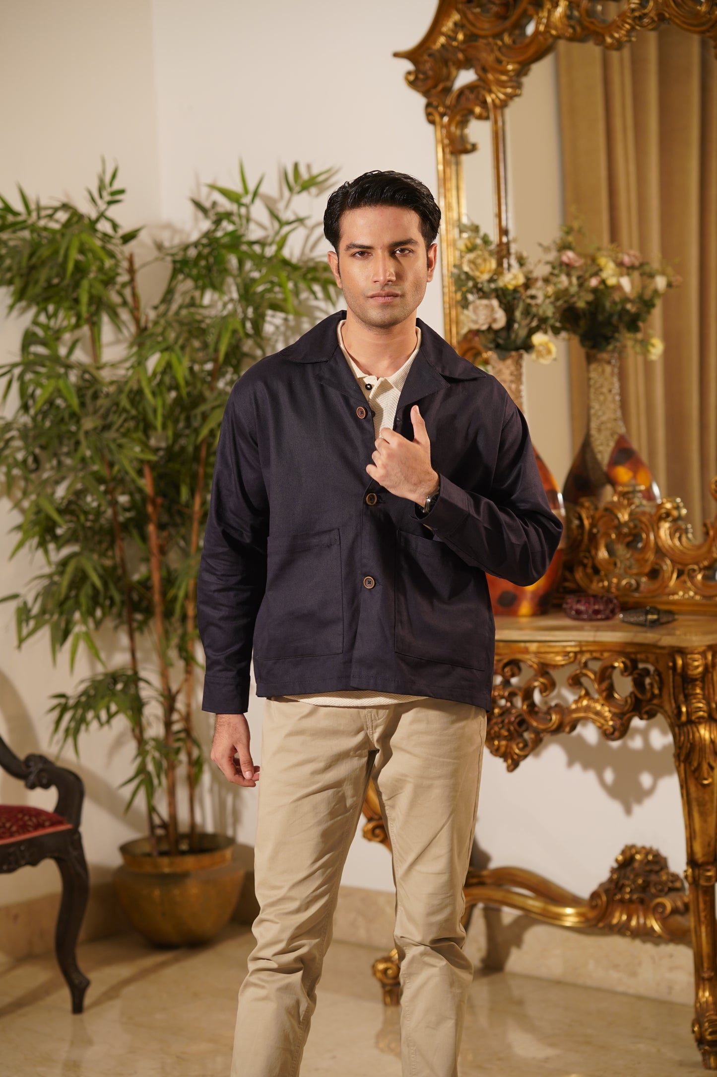 Salvatore Navy Oversized Safari