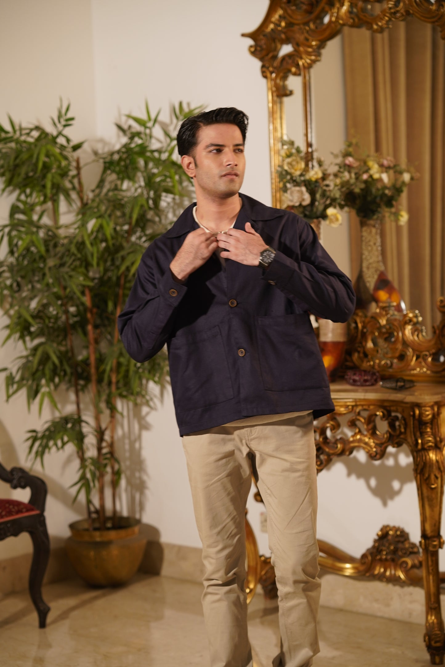 Salvatore Navy Oversized Safari